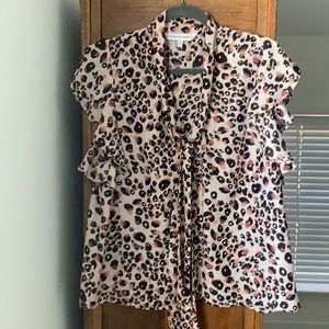 Nordstrom Cupcake and Cashmere cheetah print blouse